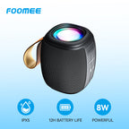 FOOMEE Wireless Bluetooth Speaker, Super Bass, IPX5 Waterproof, Long Battery Life & RGB Light HH58