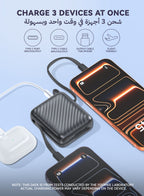 FOOMEE 10000mAh S Series Ultra Mini Power Bank,22.5W Fast Charging With Built-In USB-C Cable and Built-In ligthning Cable