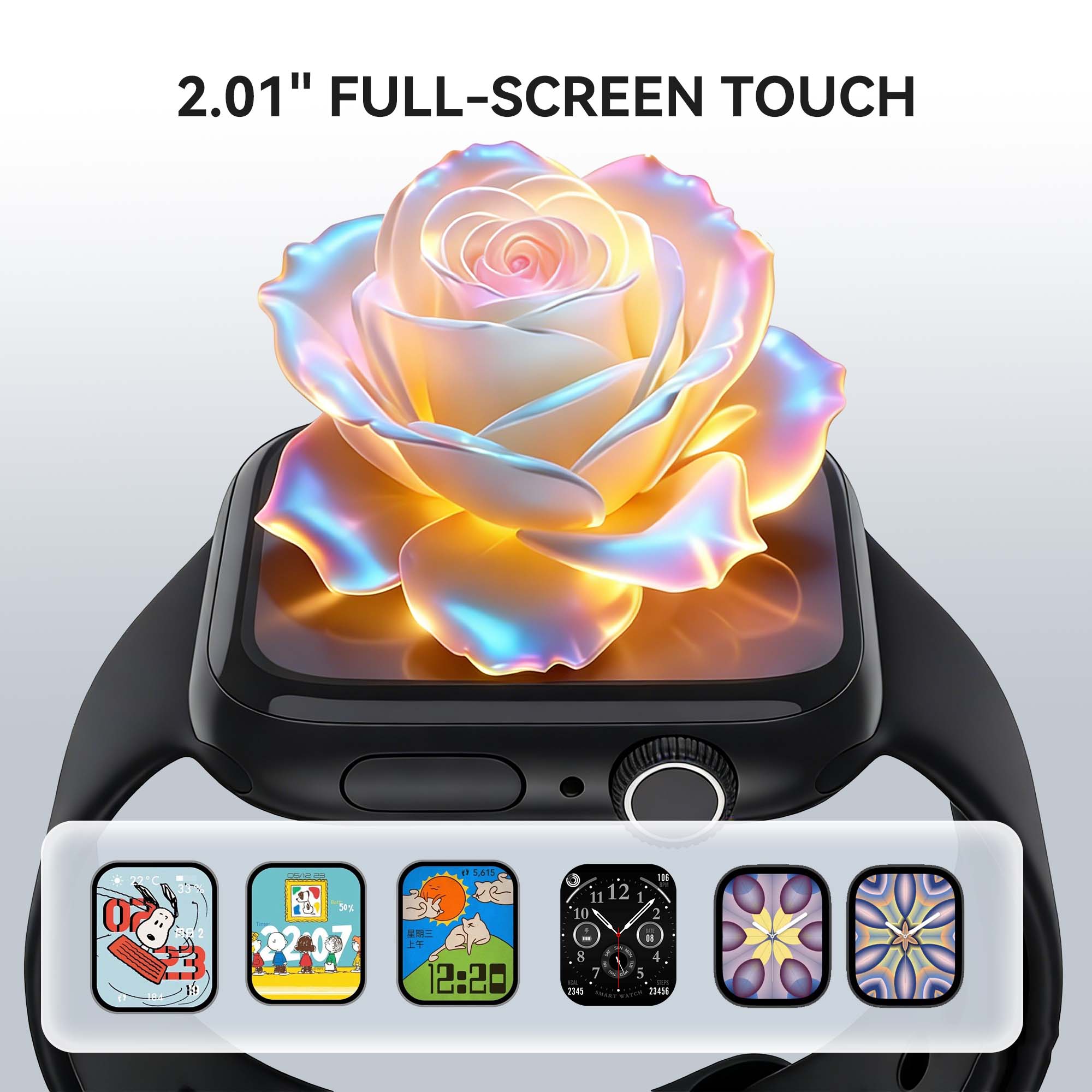 FOOMEE 2.01" Full Screen touch 7-Day Long Battery Life Smart Watch KM19s