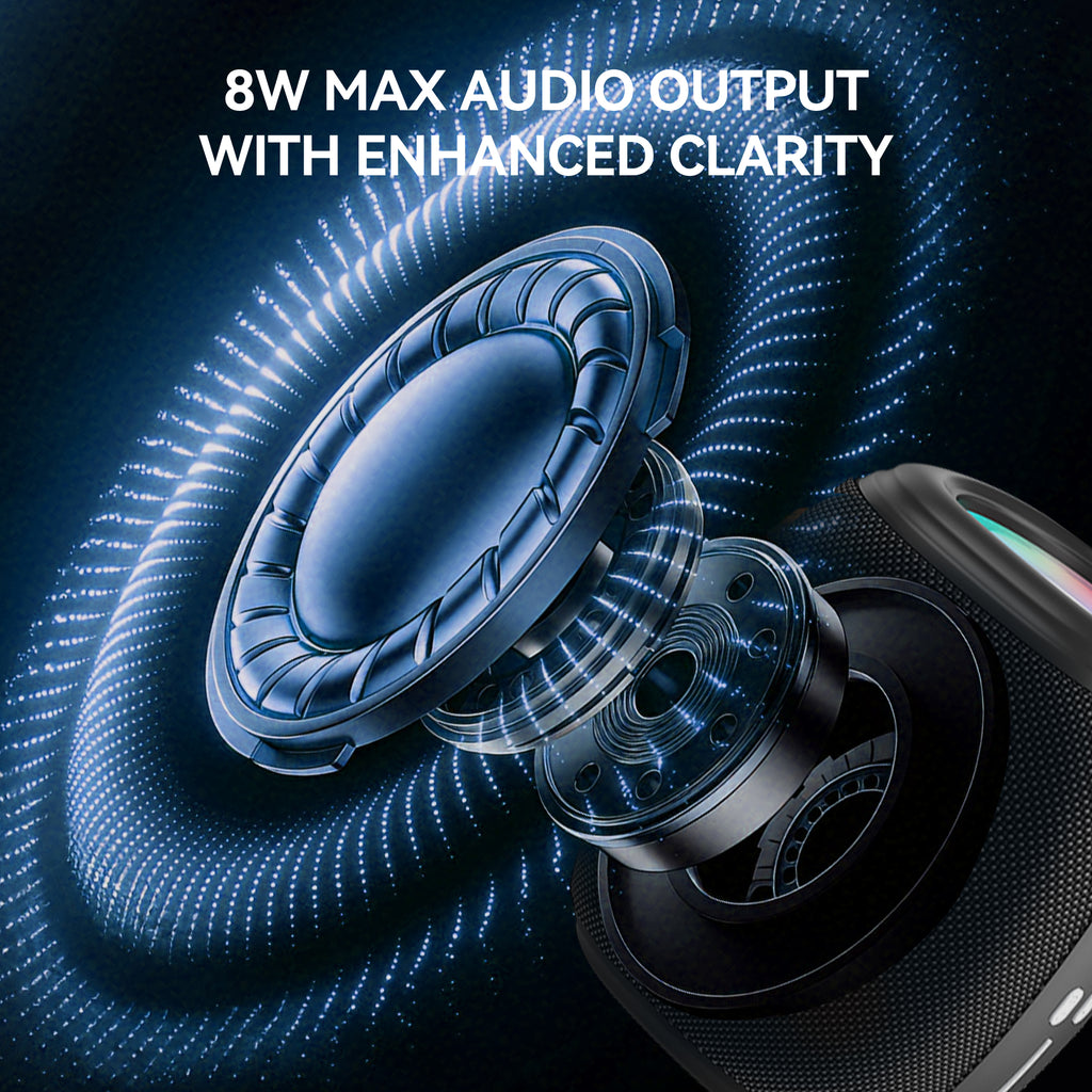 FOOMEE Wireless Bluetooth Speaker, Super Bass, IPX5 Waterproof, Long Battery Life & RGB Light HH58