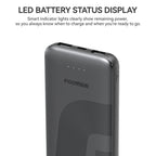 FOOMEE 10000mAh 12W Muti-Port Portable Power Bank Ultra Slim with  Indicator, AB11