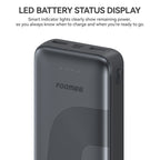 FOOMEE 20000mAh 12W Muti-Port Portable Power Bank Ultra Slim with  Indicator, AB21