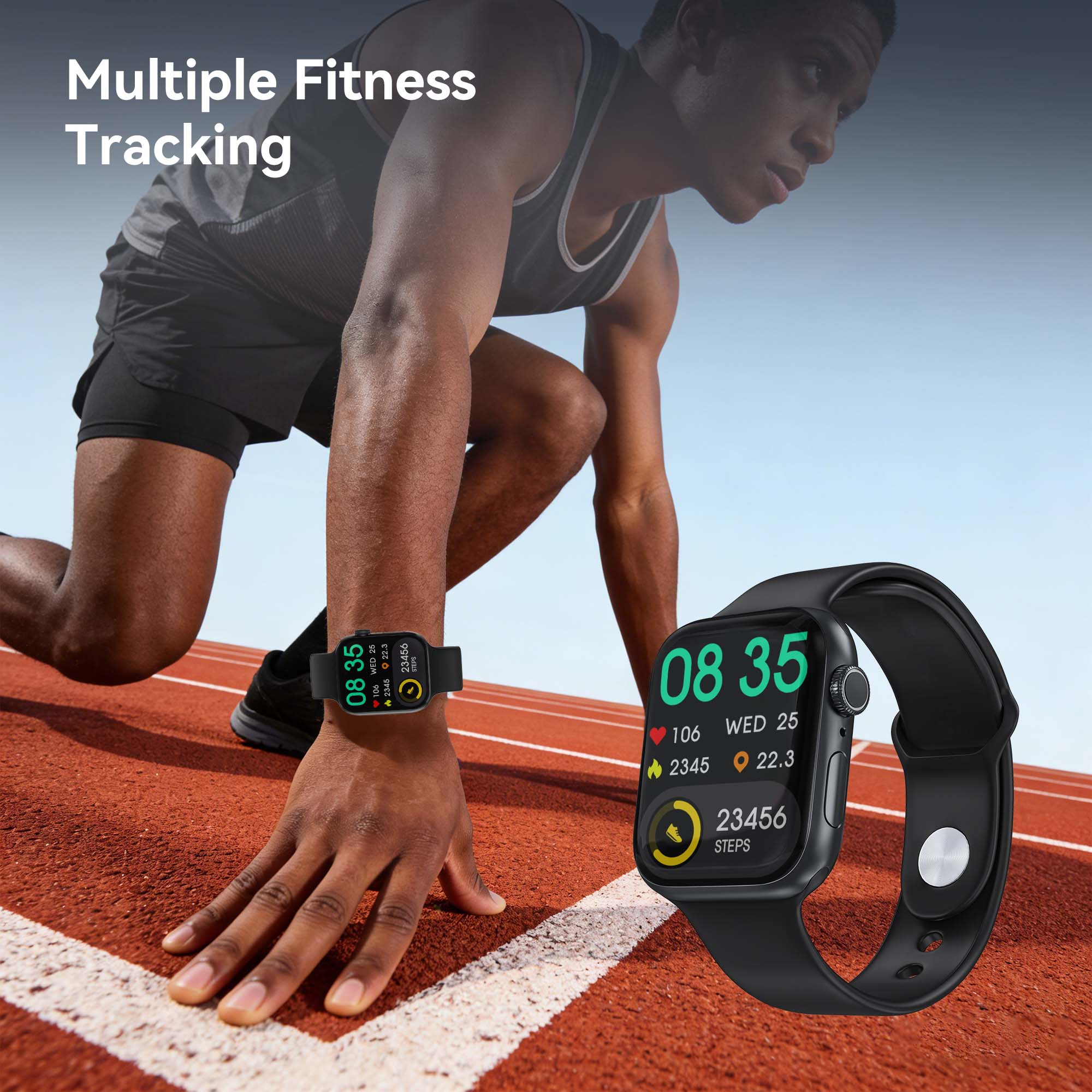 FOOMEE 2.01" Full Screen touch 7-Day Long Battery Life Smart Watch KM19s