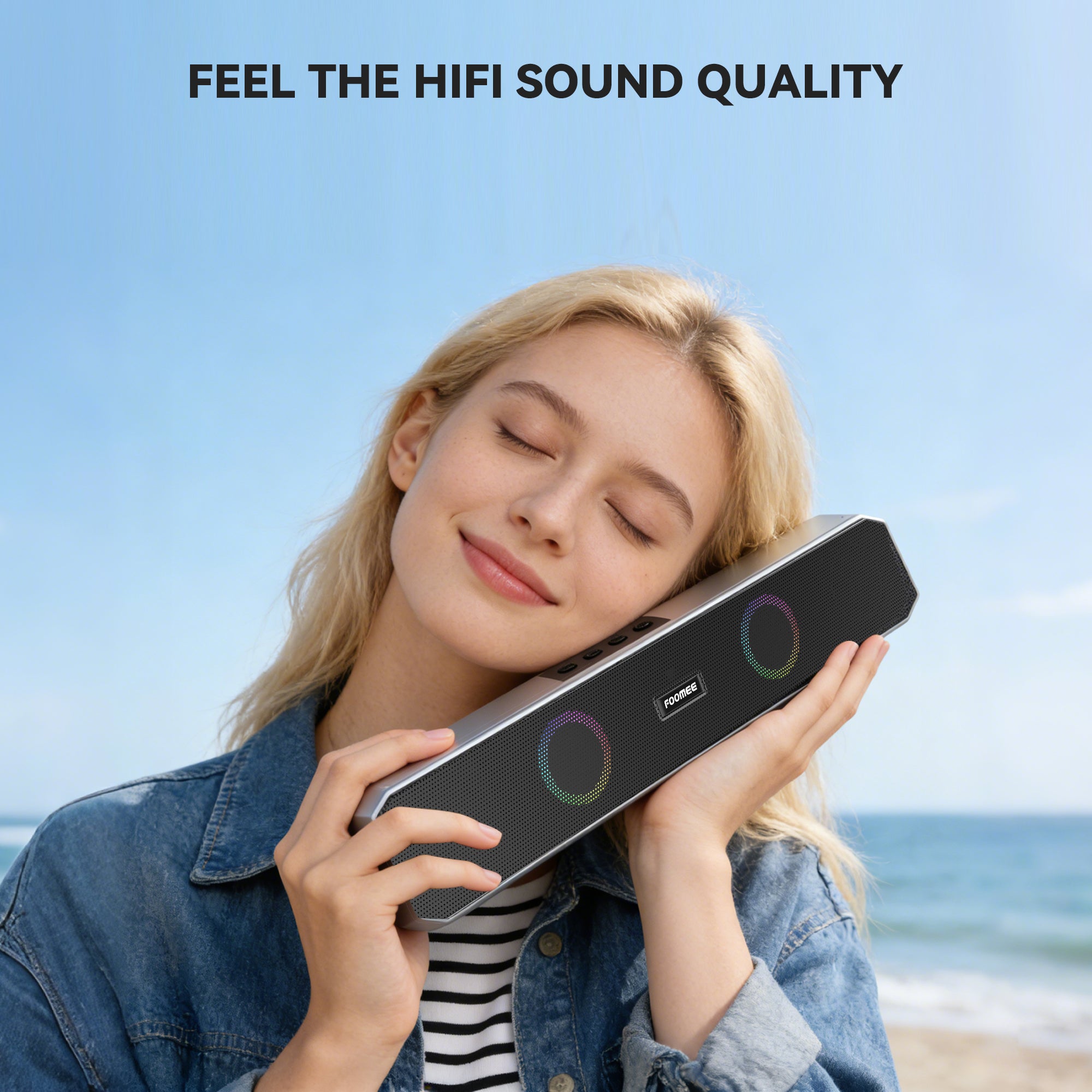 FOOMEE 10W Super Bass Bluetooth Speaker with RGB Light HH53