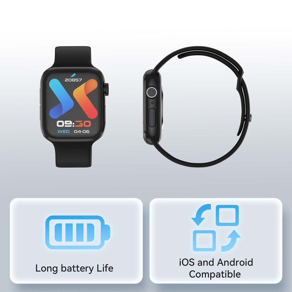 FOOMEE 2.01" Full Screen touch 7-Day Long Battery Life Smart Watch KM19s