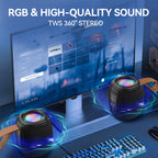 FOOMEE Wireless Bluetooth Speaker, Super Bass, IPX5 Waterproof, Long Battery Life & RGB Light HH58