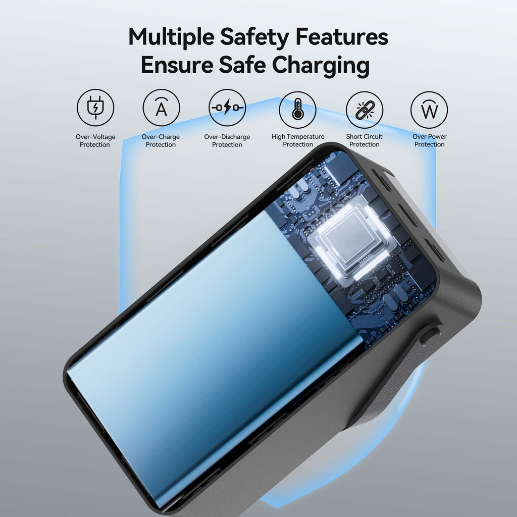 FOOMEE 60,000 mAh 22.5w Fast Charging Power Bank with Flashlight, Type-C, Built-in Strap AF60