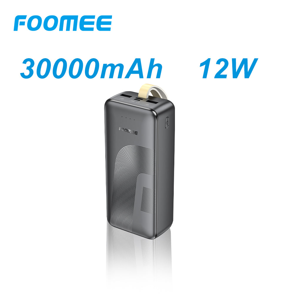 FOOMEE 30000mAh 12W Muti-Port Portable Power Bank Ultra Slim with  Indicator, AB31
