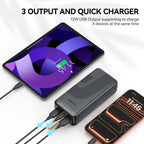 FOOMEE 30000mAh 12W Muti-Port Portable Power Bank Ultra Slim with  Indicator, AB31