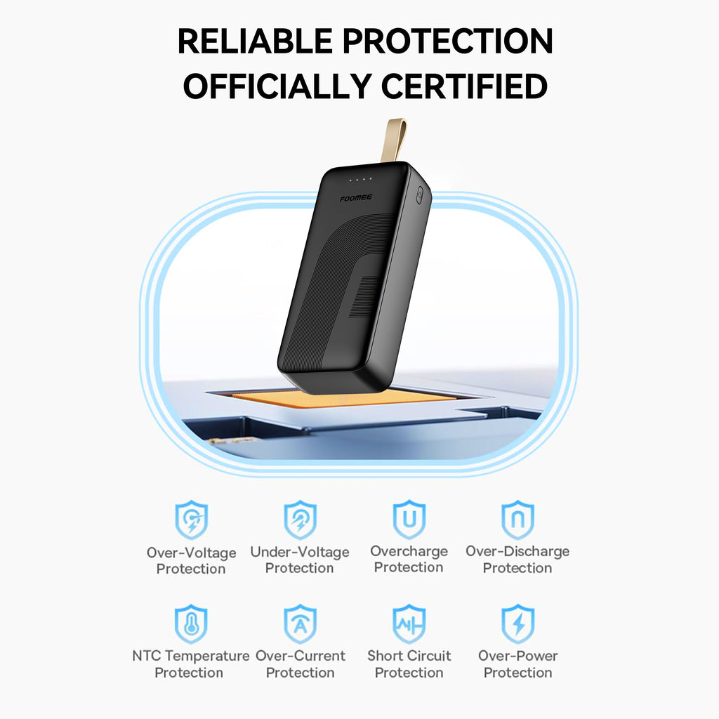 FOOMEE 30000mAh 12W Muti-Port Portable Power Bank Ultra Slim with  Indicator, AB31