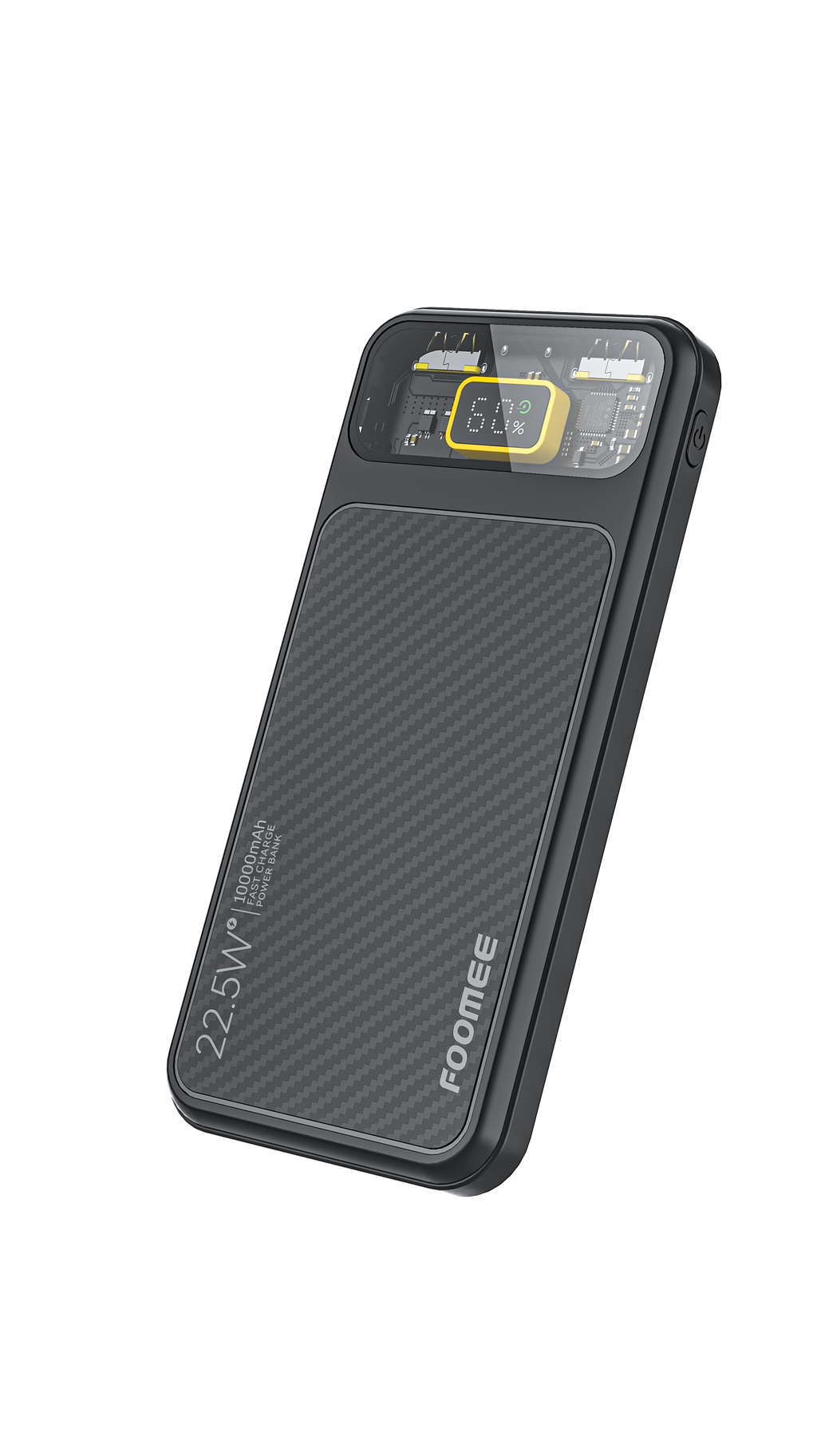 FOOMEE 10000mAh 22.5W Fast Charging Power Bank,Ultra Slim Portable Charger with LED Display, Dual USB & Type-C