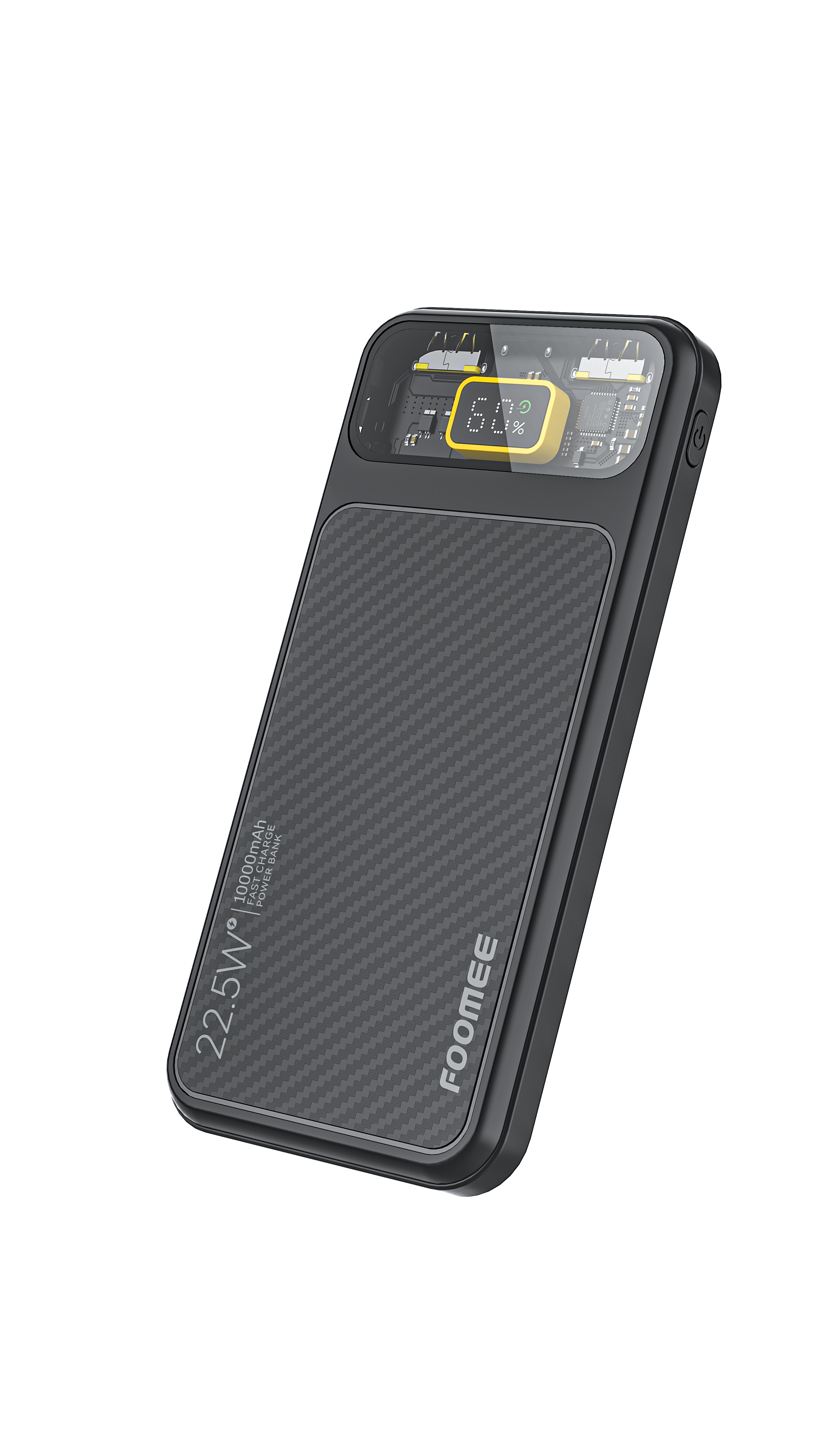 FOOMEE 10000mAh 22.5W Fast Charging Power Bank,Ultra Slim Portable Charger with LED Display, Dual USB & Type-C