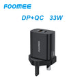 FOOMEE 33W GaN Super Fast Charger,USB-A & Type-C Dual Output,With Free Type-C Cable,for Iphone,Android,etc.
