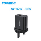 FOOMEE 33W GaN Super Fast Charger,USB-A & Type-C Dual Output,With Free Type-C Cable,for Iphone,Android,etc.