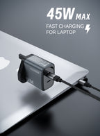 FOOMEE 45W Fast Charger, GaN Dual USB C Port Charger with USB-C Cable USB-C