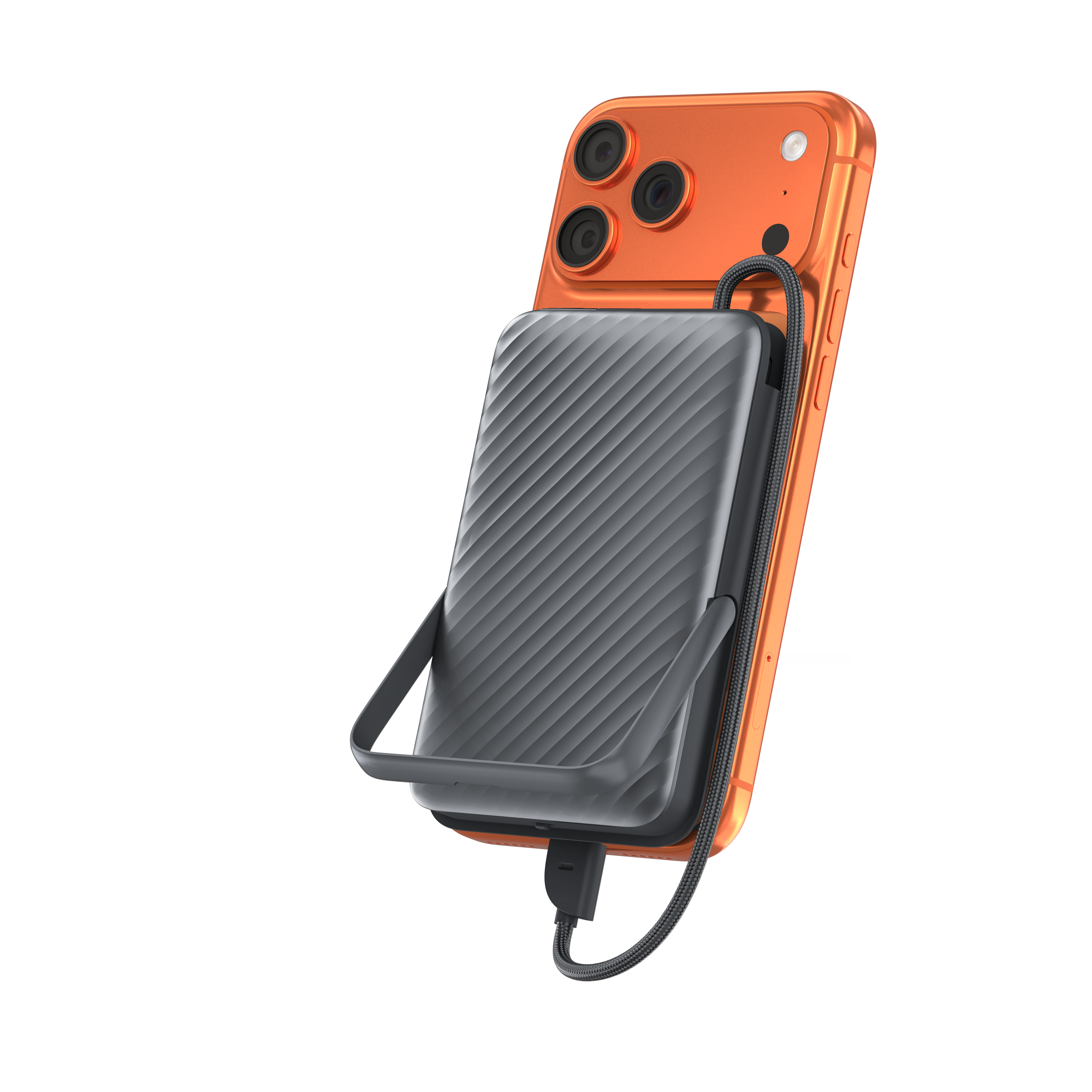 FOOMEE 10000mAh S Series Magnetic Wireless Power Bank with bracket LED Display Built-in 22.5W USB-C Cable