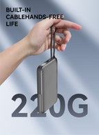 FOOMEE 10000mAh S Series Magnetic Wireless Power Bank with bracket LED Display Built-in 22.5W USB-C Cable