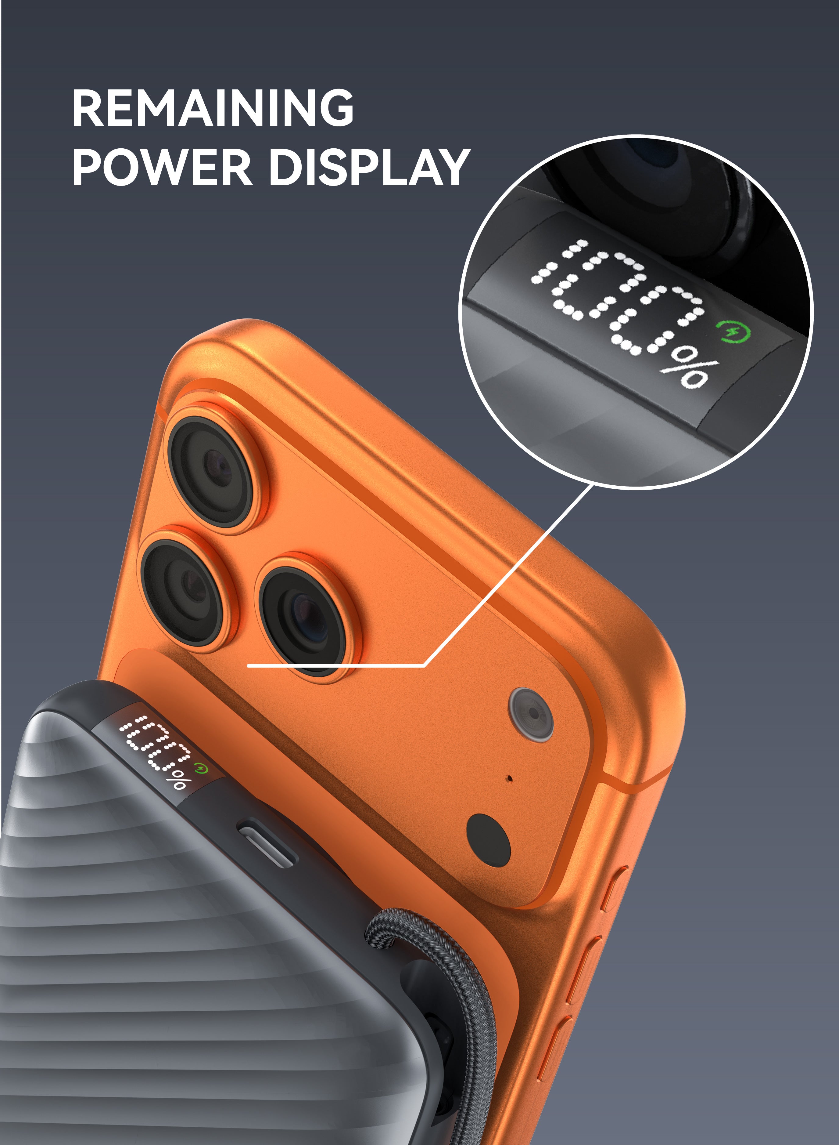 FOOMEE 10000mAh S Series Magnetic Wireless Power Bank with bracket LED Display Built-in 22.5W USB-C Cable