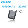 FOOMEE 10000mAh S Series Ultra Mini Power Bank,22.5W Fast Charging With Built-In USB-C Cable and Built-In ligthning Cable